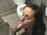 Crazy amateur blowjob and doggy fuck in the toilet