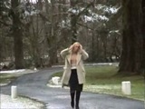 Blonde slut flashing in a public park