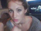 Redhead gives a long BJ on cam