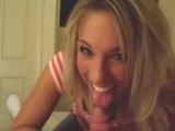 POV blowjob video with hot blonde