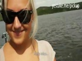  Big Tits Blonde Showing Off Her Curves On A Boat And Rides Dick 