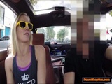  Blonde babe sucks a cock in her car 