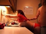 Chubby GF Gets Her Ass Fucked In The Kitchen