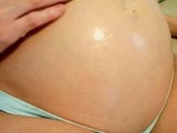  Pregnant Webcam Teen Rubs Belly While Parents Away 