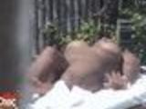 This is Janet Jackson sunbathing nude!